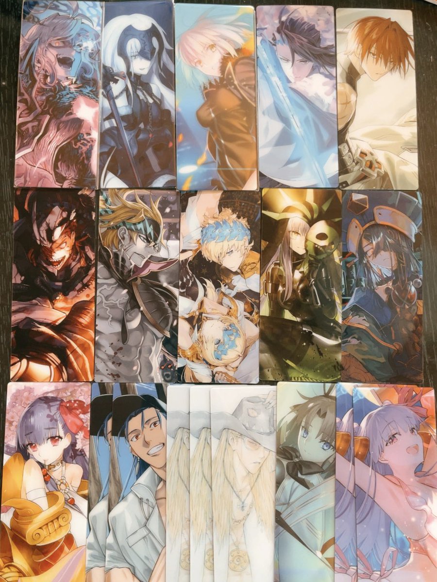 5379mpd's tweet photo. 【譲渡交換】 FGO Fate/GrandOrder 最終再臨展  編成画面風 カード

譲：画像1～3枚目

求：4枚目、定価送料

1枚目2段目までは最優先＞優先＞求からの交換（1段目はリチャード最優先）
1枚目⇔紫枠との交換は基本×

2枚目最下段含む方優先
調整のため推しも出しております。お気軽にお声掛け下さい https://t.co/nRkAr8GEP3