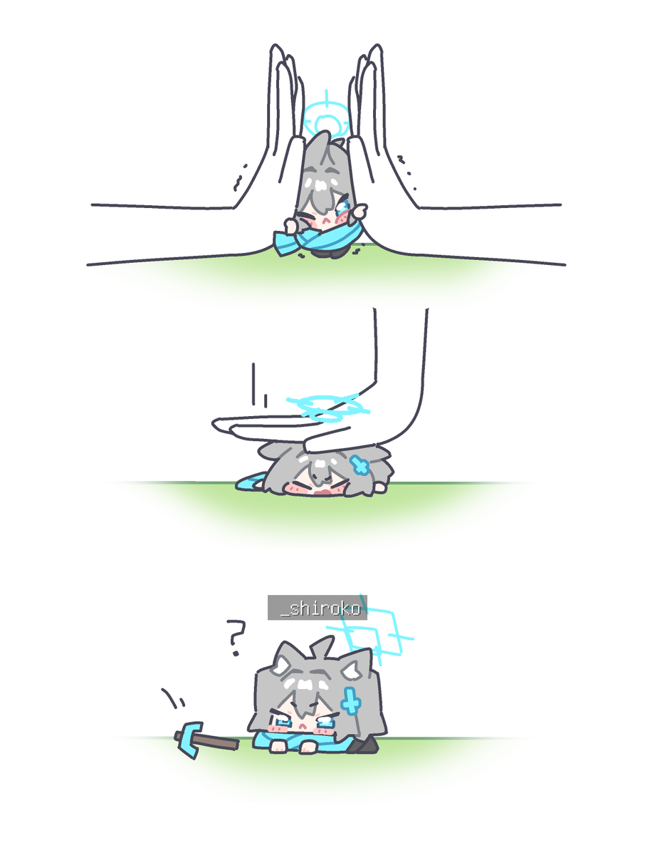 ishikoro24's tweet photo. 🫸🐺🫷

   🦶
   🐺

⛏️⬜️ ?