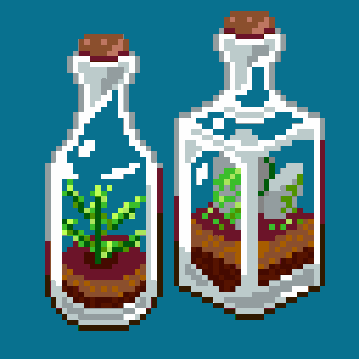 NH99499's tweet photo. 瓶の中に苔リウムを打ってみました
いつかやってみたいです
#ドット絵 #pixelart #dotpict https://t.co/3YUTmNrKUU