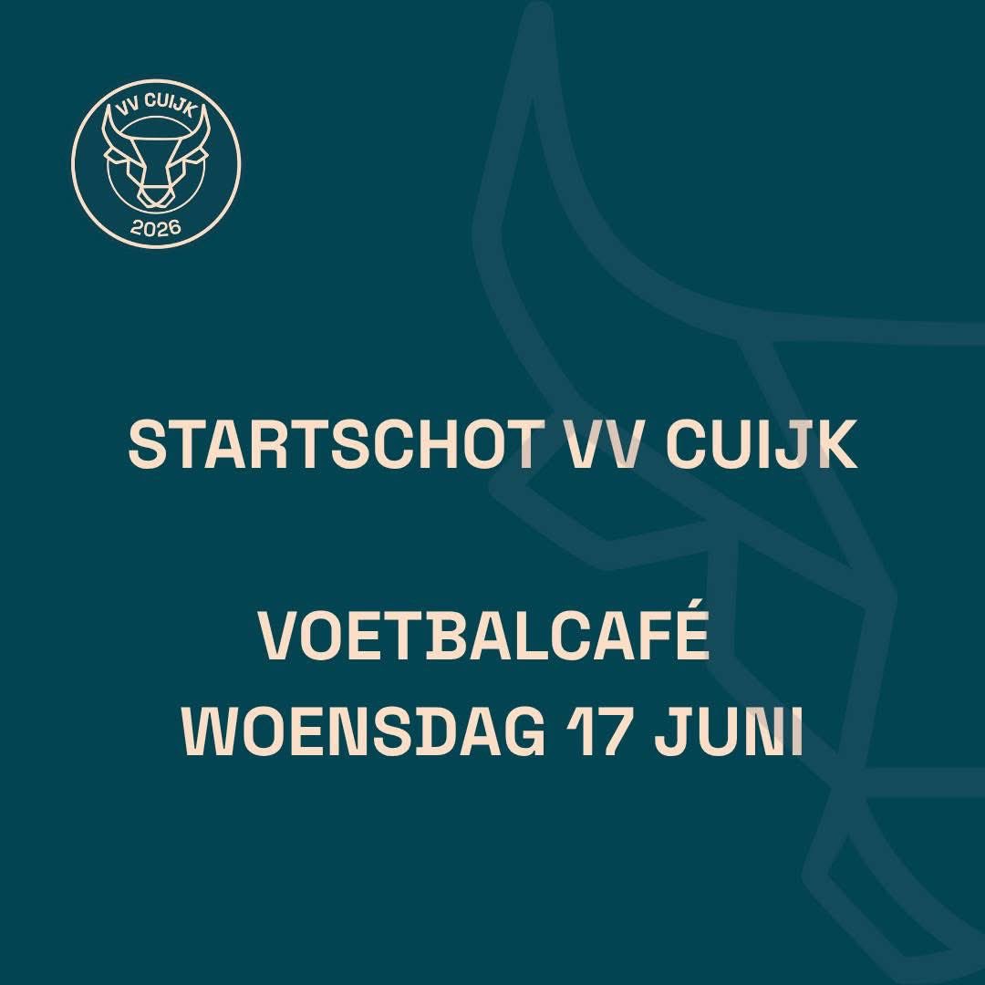 VVCuijk's tweet photo. Kom jij ook naar het eerste Voetbalcafé van vv Cuijk? Verheug je op een afwisselende talkshow met terug- en vooruitblikken. Meer weten? Kijk op de websites van JVC en SIOL

🗓️ 17 juni 2026
⏰ 19.30 uur (zaal open vanaf 19.00 uur)
📍MFA De Valuwe, Valuwe 1 Cuijk https://t.co/rzyGjKLmU2