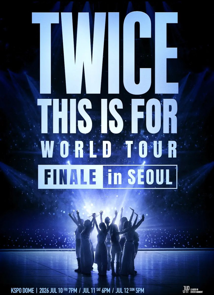 TWICETWTWITWICE's tweet photo. TWICE < THIS IS FOR > WORLD TOUR FINALE ソウル公演決定!!
7/10.11.12 の3夜連続で締めくくる。

TWICELIGHTSの最終はコロナで中止になったことから、本国締めくくりは1stツアーのTWICELAND -The Opening-以来9年振り。
これが本来のあるべき姿だと思うし、本当に楽しみが1つ増えました。 https://t.co/WUh7dELgIp