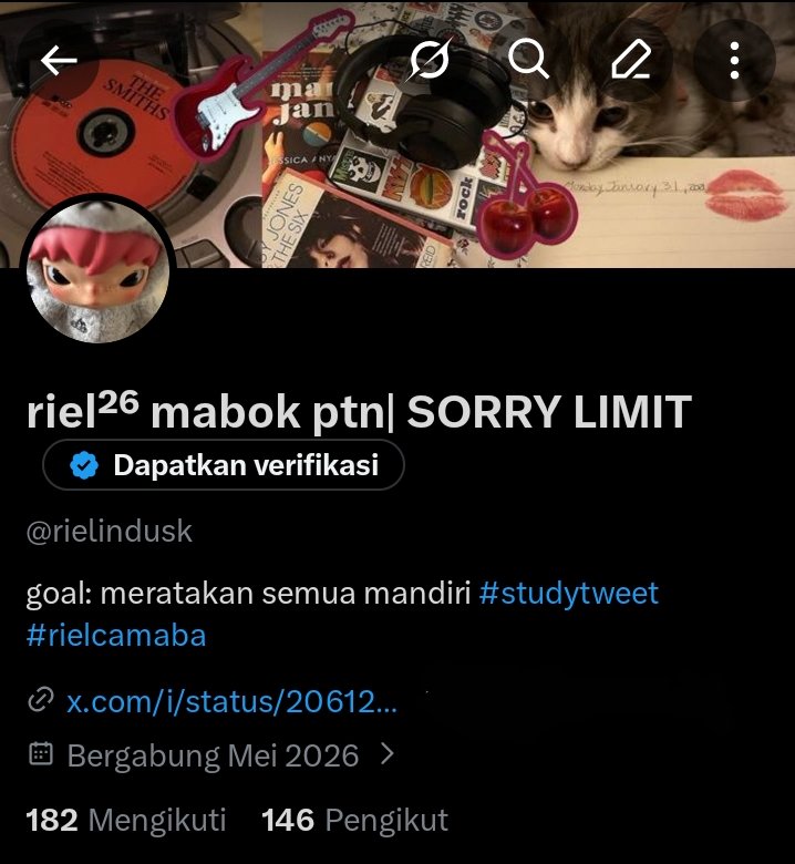 riel²⁶ mabok ptn🧣| SORRY LIMIT tweet media