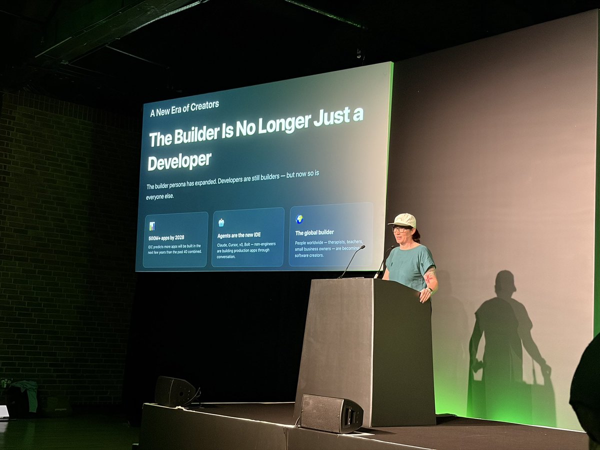 trieloff's tweet photo. AI is making everyone a builder #aidevcon https://t.co/bSql53wPUU