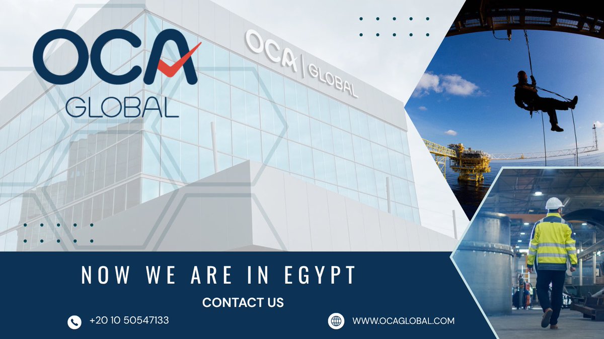 PetroleumToday's tweet photo. 📌 OCA Quality Control (part of OCA Global), Egypt's premier Oil &amp; Gas partner

🛠️ Securing your assets with 10 certified services: Rig Audit, NDT, Asset Integrity, 3rdParty, Lifting, Tech Consultancy, VoC, Rope Access, Manpower &amp; Food Inspection.

📞 +201050547133 https://t.co/tHIgYJ25f5