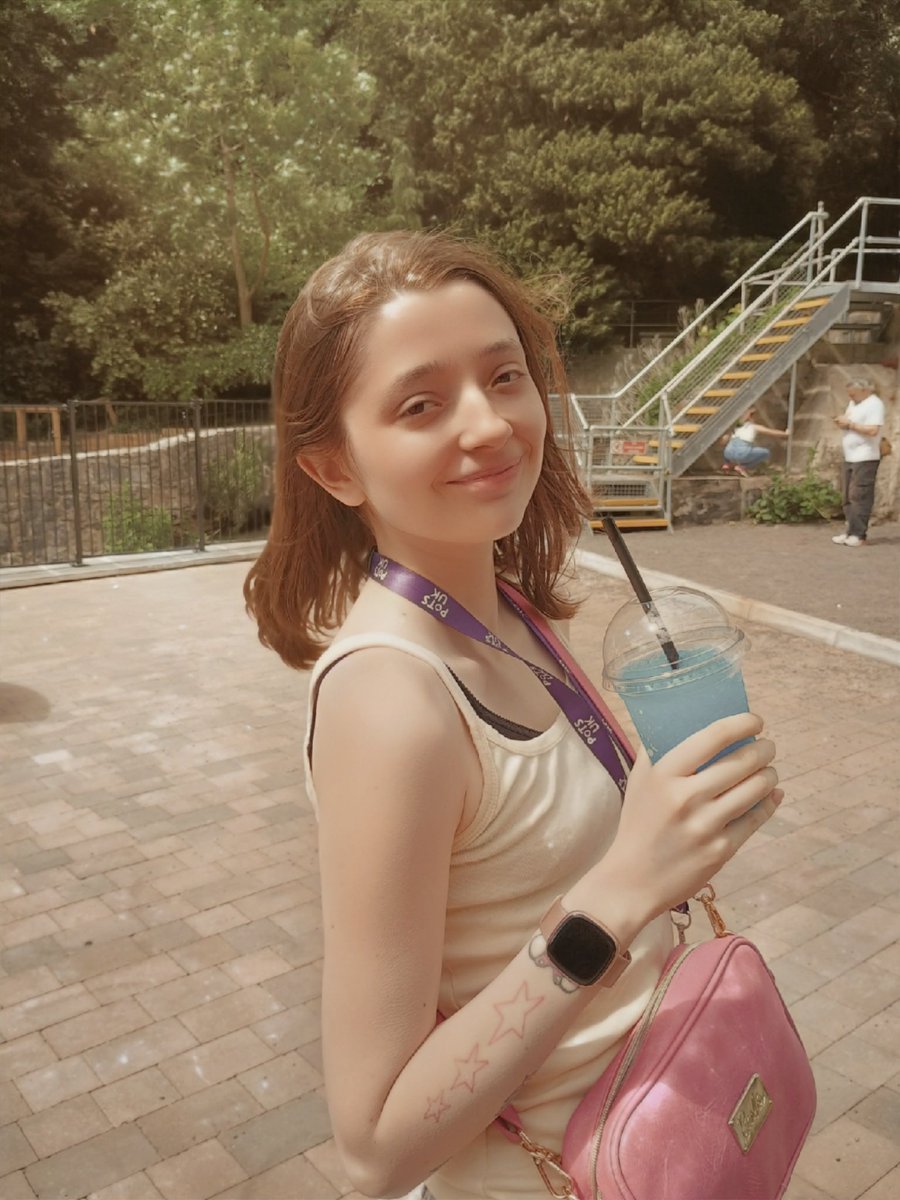 IamLaurenAbby's tweet photo. Wearing my @UKPoTS land yard in Cheddar Gorge yesterday. Raising awareness of the debilitating chronic illness. 💜💛🩷 https://t.co/tNArmPZ2Yk
