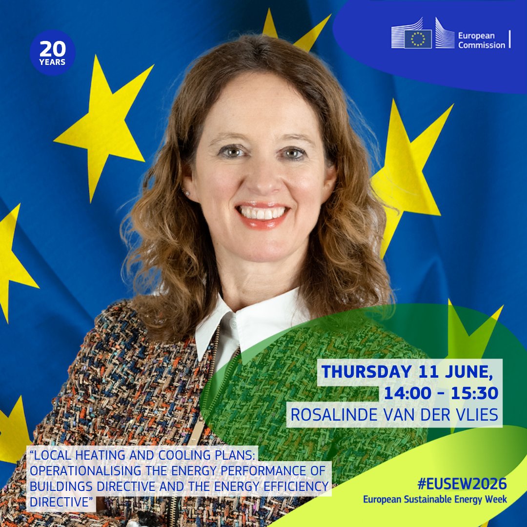 OBSERVE_EU's tweet photo. 🌍 #EUSEW2026 | OBSERVE highlights the session on local heating &amp; cooling plans.
With Rosalinde van der Vlies
📅 11 June | 14:00–15:30
🔗 Discover the speakers : https://t.co/H7MN9tyBhn

#OBSERVEProject #EnergyEfficiency #EPBD https://t.co/OkBsUIbH0e