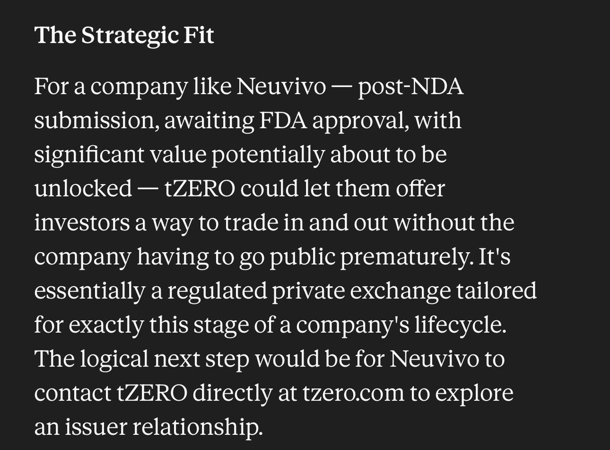 MarketTrendAdv's tweet photo. I for one would LOVE to invest in @NeuvivoInc.  @tZERO could open the door for them to thousands of investors!@Alan_Konevsky @arineuvivo https://t.co/VK37LumTuU