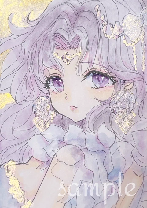 2日間限定出品しました。並べて頂けると美しい作品です #イラスト #透明水彩 #アナログ原画