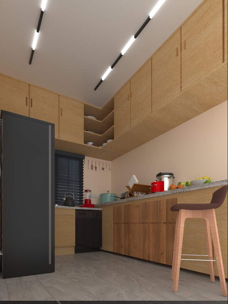 EMI__CONCEPT's tweet photo. KITCHEN INTERIOR 

Spatial efficiency meets minimalist warmth. 

Revit x 3DsMax 
#archi #interiors #tinubu https://t.co/IntUXx9qyj