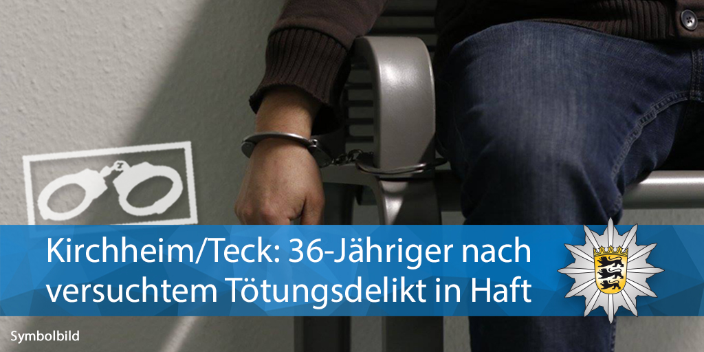 PolizeiRT's tweet photo. 🚨 #KirchheimTeck: 36-Jähriger in #UHaft! Er soll am Pfingstmontag sein Auto stark beschleunigt und damit zielgerichtet einen Jugendlichen angefahren und schwer verletzt haben. 

ℹ️ Alle Infos: https://t.co/1AYNa6Fl41