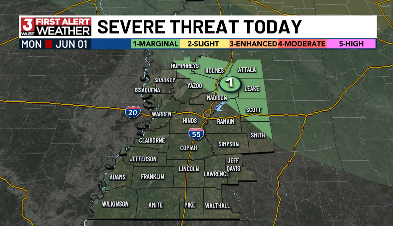 ChaseFranksWx's tweet photo. 🌦️ We are starting the day with dry weather across central Mississippi, but showers and thunderstorms will develop this afternoon and become more numerous this evening.

A few storms could become strong with gusty winds and small hail being the primary concerns. 

#mswx @WLBT https://t.co/fPK4o6HMvO