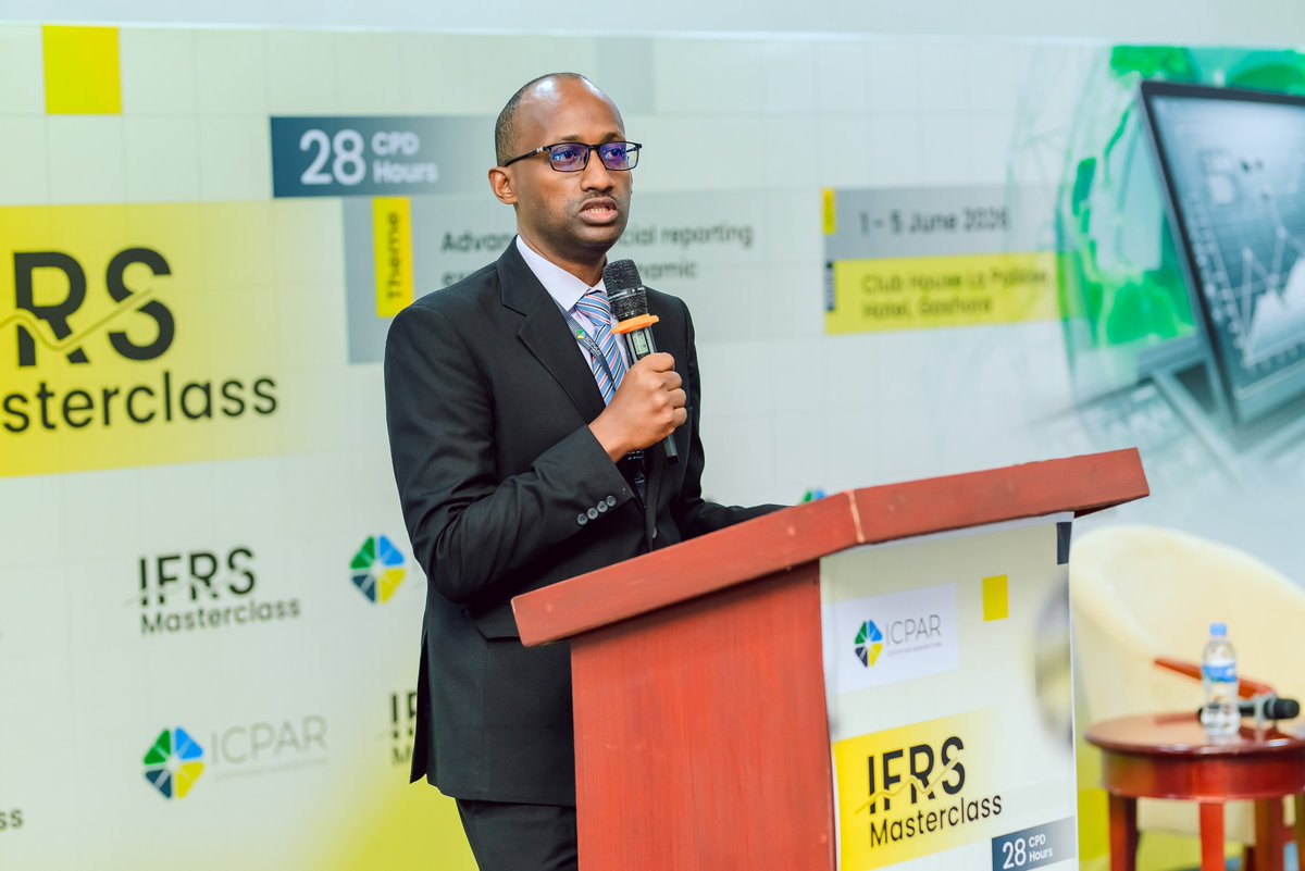 I_CPAR's tweet photo. #IFRS2026 
Opening the five-day IFRS Masterclass 2026, our Vice President, @Bugunya_K, urged participants to make the most of the learning opportunities ahead, emphasizing that the future of the accountancy profession is built on continuous learning, adaptability, and excellence. 
#IFRS2026