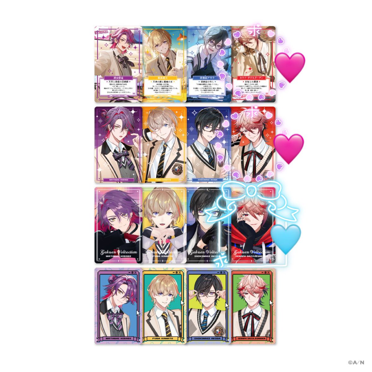 nero_rip's tweet photo. 【交換】にじさんじ VOLTACTION 学園ゔぉるたくしょん　カード　特典　缶バッジ

譲:画像①

求:画像② (🩵＞🩷)

🩵、又は🩵含めて複数交換頂ける方優先になります。

交換方法は郵送のみ。お気軽にお声掛けください🙇‍♀️ https://t.co/o510WMN7q0