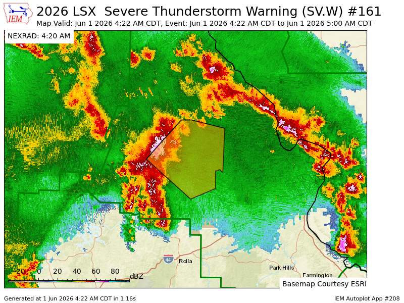 HFitzpatrickWX's tweet photo. LSX issues Severe Thunderstorm Warning [wind: 60 MPH (RADAR INDICATED), hail: 1.50 IN (RADAR INDICATED)] for Audrain, Callaway, Gasconade, Montgomery, Osage, Warren [MO] till 5:00 AM CDT https://t.co/E3eNygfVJb https://t.co/HGMOak9OTR