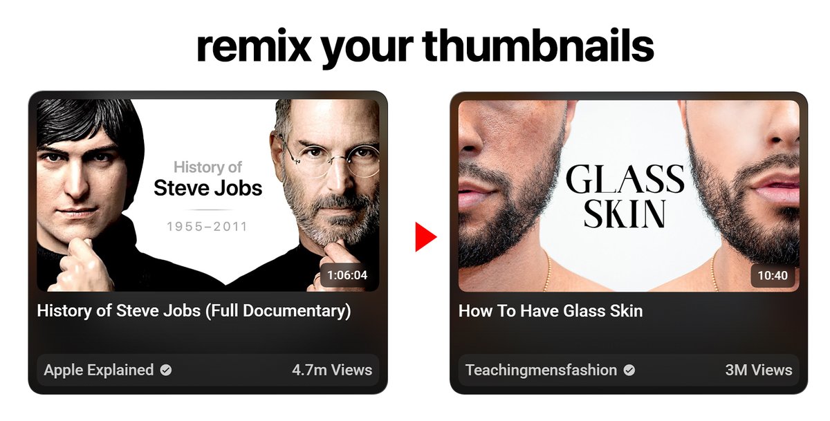 creativesbyzed's tweet photo. Remix your thumbnails smartly.

in this example you see how the layout was re-used

for the glass skin thumbnail https://t.co/M4GBju2JV6