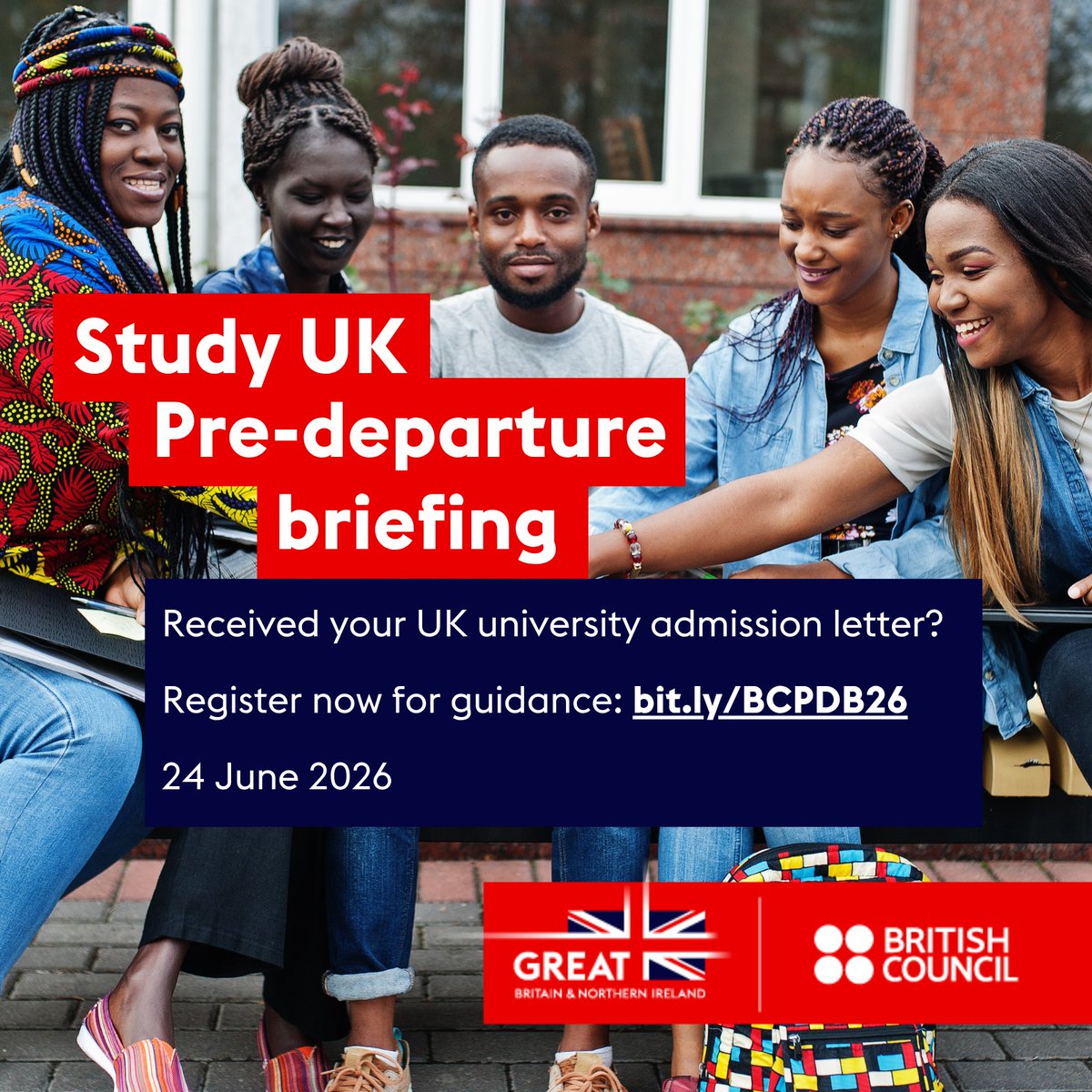 ghBritish's tweet photo. Heading to the UK this year? You are invited to our Pre-Departure Briefing on 24 June 2026. Everything you need to prepare for the journey ahead, in one session.

Register now → https://t.co/YrGoVTlySy #StudyUK #BCCESSA https://t.co/kQf5XRVunX