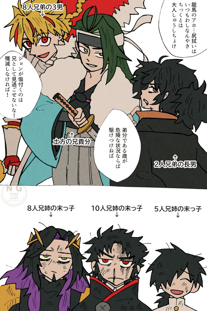 お兄ちゃんたち(兄貴分)と末っ子ズ。 