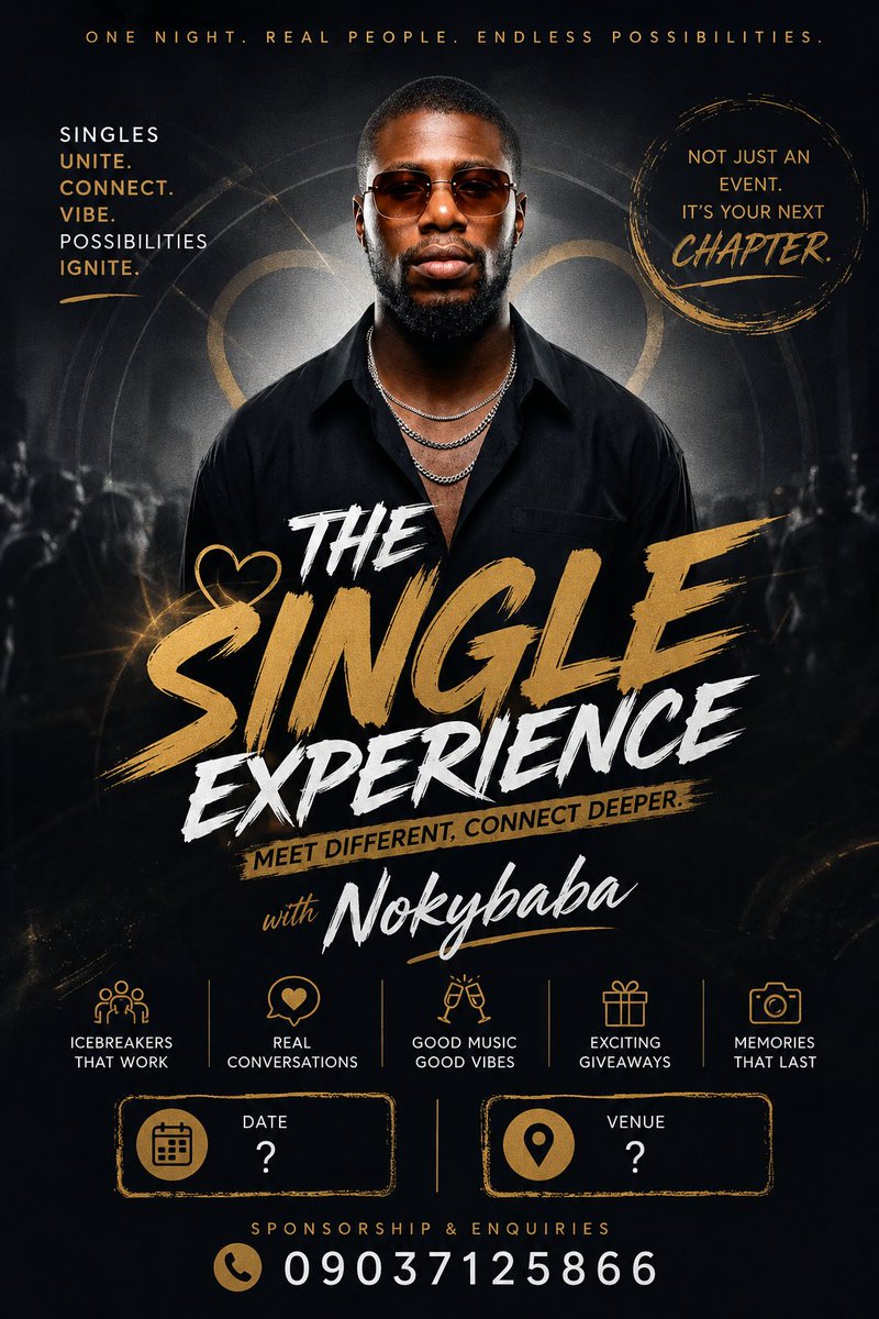 Lordofthemic_'s tweet photo. The Single Experience with Nokybaba is not merely a "find your spouse" event. Rather, it is a social gathering aimed at helping singles expand their circles, build meaningful relationships, &amp; increase their chances of meeting compatible people in a relaxed and classy environment. https://t.co/ErMymhCC2V