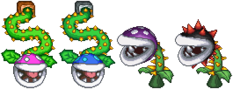 PoppilWan_Mm's tweet photo. のびのびパックン（紫・青）
トゲトゲパックン
イガイガパックン
#ドット絵 #pixelart https://t.co/U3ImudGMlE