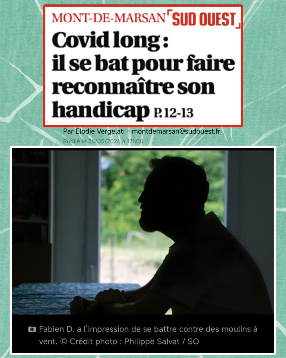 apresj20's tweet photo. « Touché par un #CovidLong, il se bat pour faire reconnaître son handicap »…

"Les rouages de l’administration : comme une double peine…"

🙏Merci à Fabien D. pour ce témoignage dans @sudouest !

#ApresJ20 https://t.co/qqa8V9fzaG