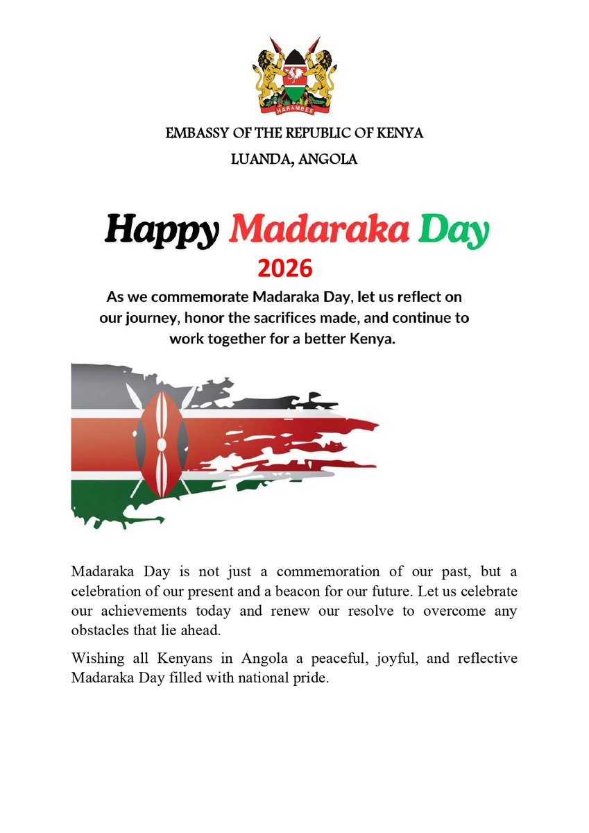 KenyaLuanda's tweet photo. Happy Madaraka Day https://t.co/x8QklBCBd8