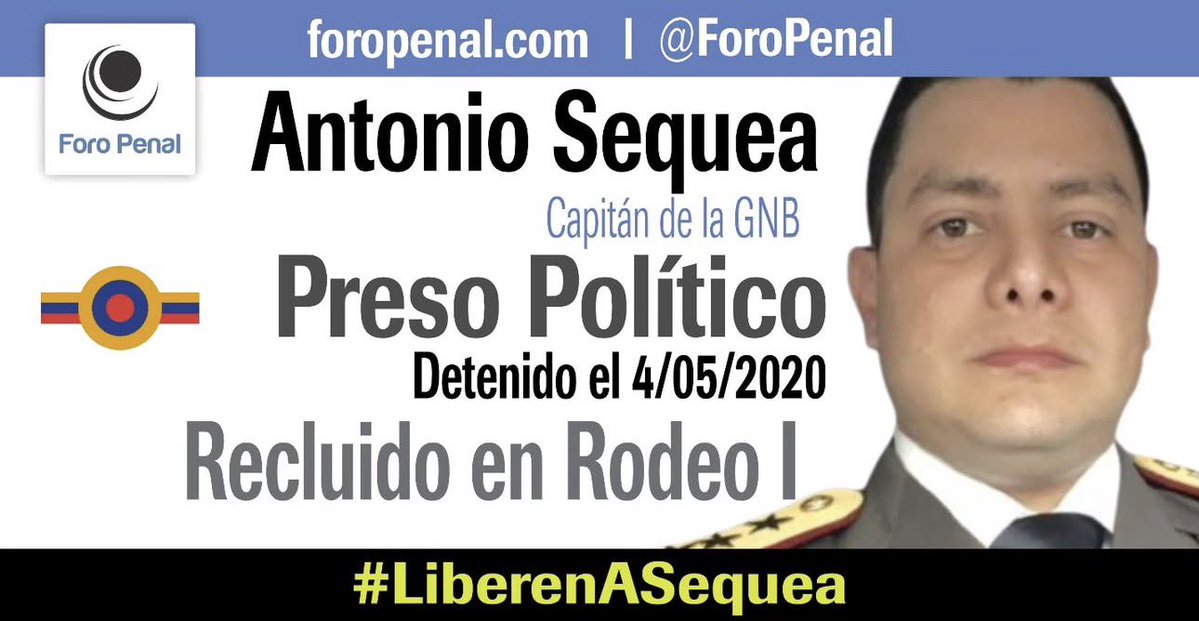 marygoicetty's tweet photo. El Capitán Antonio Sequea sigue pagando con su libertad el precio de sus convicciones. Cada día de injusto encarcelamiento es una deuda más con la justicia y los derechos humanos.

📌Su voz no será silenciada y su causa no será ignorada. Exigimos libertad y respeto a su dignidad.

#LibertadParaAntonioSequea #JusticiaYa @zulimadelvalle @fatimasequea_17 @Libertasvzla