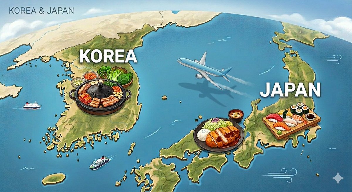Tsiberia's tweet photo. 왜 한국🇰🇷과 일본🇯🇵은 서로에게 최고의 여행지일까?

🇰🇷2025년 일본방문 한국인수 946만명
🇯🇵2025년 한국방문 일본인수 365만명

1.  가깝다 (비행기타면 2시간) 
2. 안전하다 (여자 혼자서 여행해도 문제없다)
3. 대중교통이 편리하다 (전철, 버스가 잘 정비되어있다)
4. 물가가 비슷한다 
5. 익숙한데 더 맛있다 (일본에서 먹는 돈카츠와 스시, 한국에서 먹는 삼겹살이 더 맛있다)
6. 내가 좋아하는게 있다(한국에는 케이팝, 드라마, 일본에는 만화, 애니메이션)
7. 비슷하게 생겨서 심리적 안정감이 든다😄