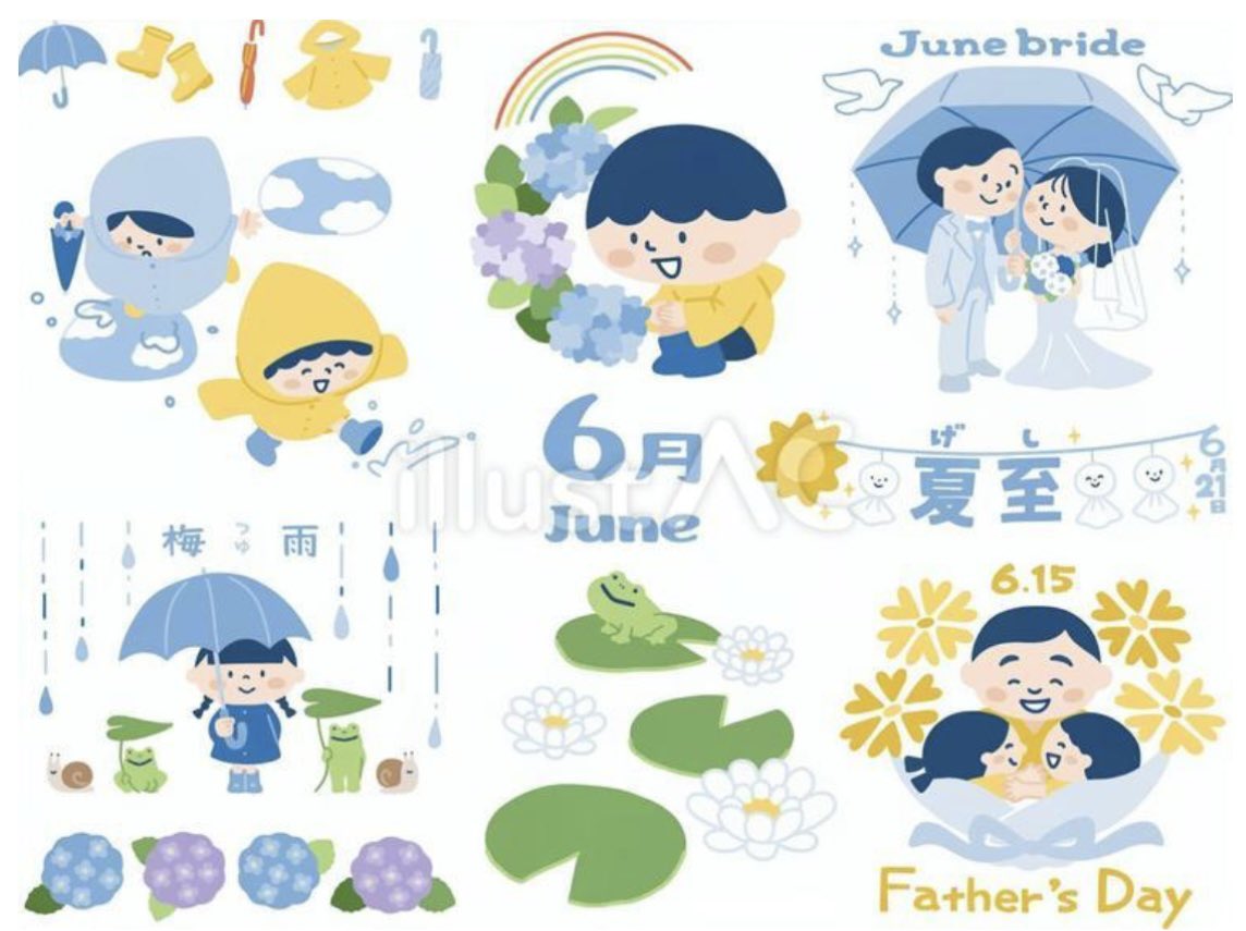 ACworks2011's tweet photo. 【6月スタート！梅雨のデザイン準備OK？☔️✨】
今日から6月🐸
イラストACでは可愛いカエル、カタツムリ🐌、紫陽花、傘などの梅雨素材を大量にご用意しています！✨
今月も、素敵なイラストで楽しくデザインしましょう💖 https://t.co/V4oojUWlKa