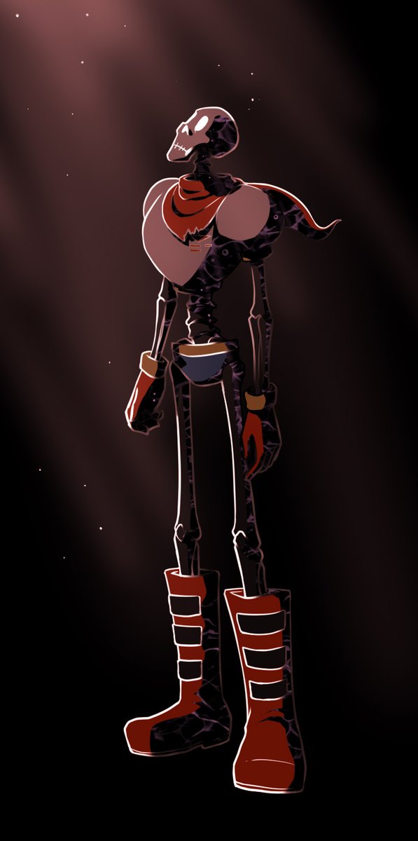Maxladcomics's tweet photo. Must be lonely in the dark, Undertale #Papyrus (because he's not in Deltarune) https://t.co/sOiwOifkMS