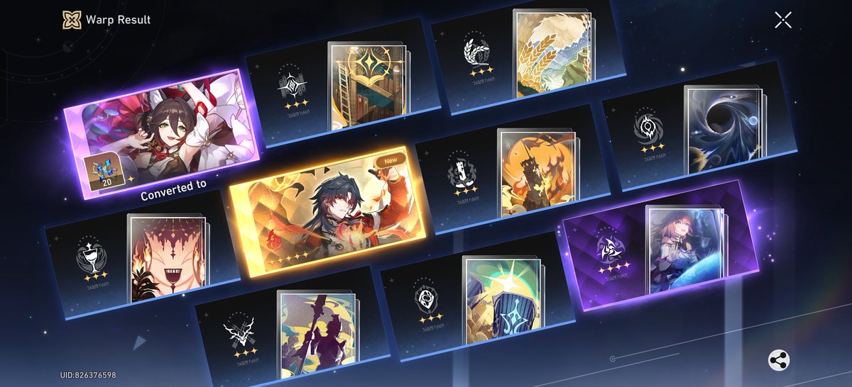 aldreichd's tweet photo. Lol, I didn't expect to get both Blade, and his sword fan within 52 pulls 🤣 https://t.co/rpJcQyXSRf