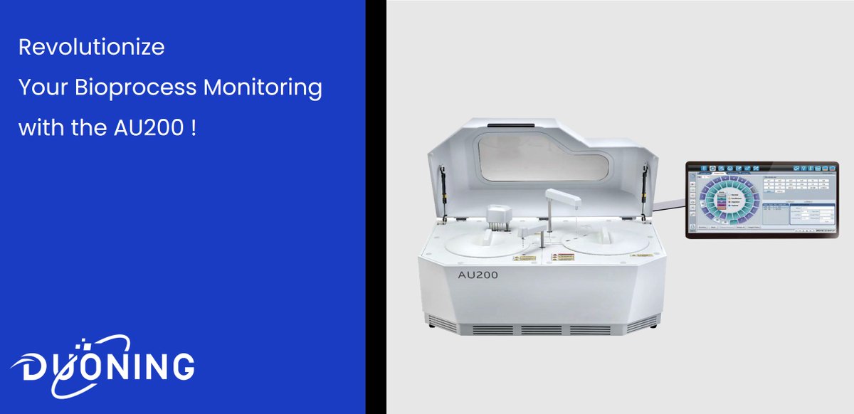 DuoningBio's tweet photo. 🧪 Elevate your bioprocess monitoring with the AU200 Bioprocess Analyzer.
✔️ Precise sampling
✔️ Real-time metabolite analysis
✔️ Advanced contamination control
✔️ Audit-ready data management
🔗 https://t.co/fMyPTsGND5
#Bioprocess #Biopharma #CellCulture #LabAutomation #AU200 https://t.co/zEeDpgAjIS