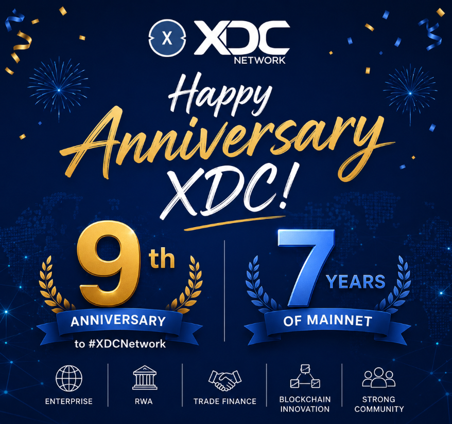 CryptoQueenVinn's tweet photo. 🎉 Happy 9th Anniversary to @XDCNetwork and 7 Years of Mainnet! 🎉

As a proud member of the XDC community, it's inspiring to see how far the ecosystem has come—from an ambitious vision to a global blockchain powering RWAs, trade finance, payments and enterprise adoption.

A journey built by builders, validators, partners, and one of the most resilient communities in #Web3‌‌. 🚀

🧵👇