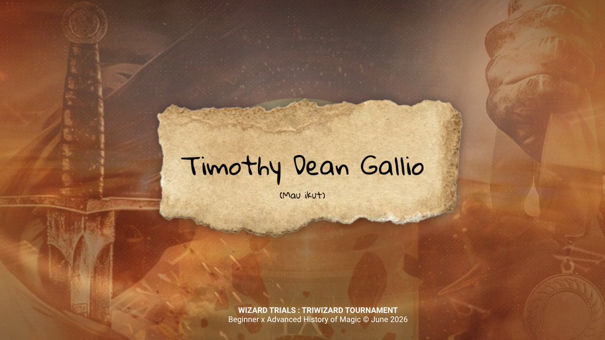 galliox's tweet photo. I, Timothy Gallio from Bojong Gede, hereby submit my name to the Goblet of Fire. https://t.co/8SVySPN5p8
