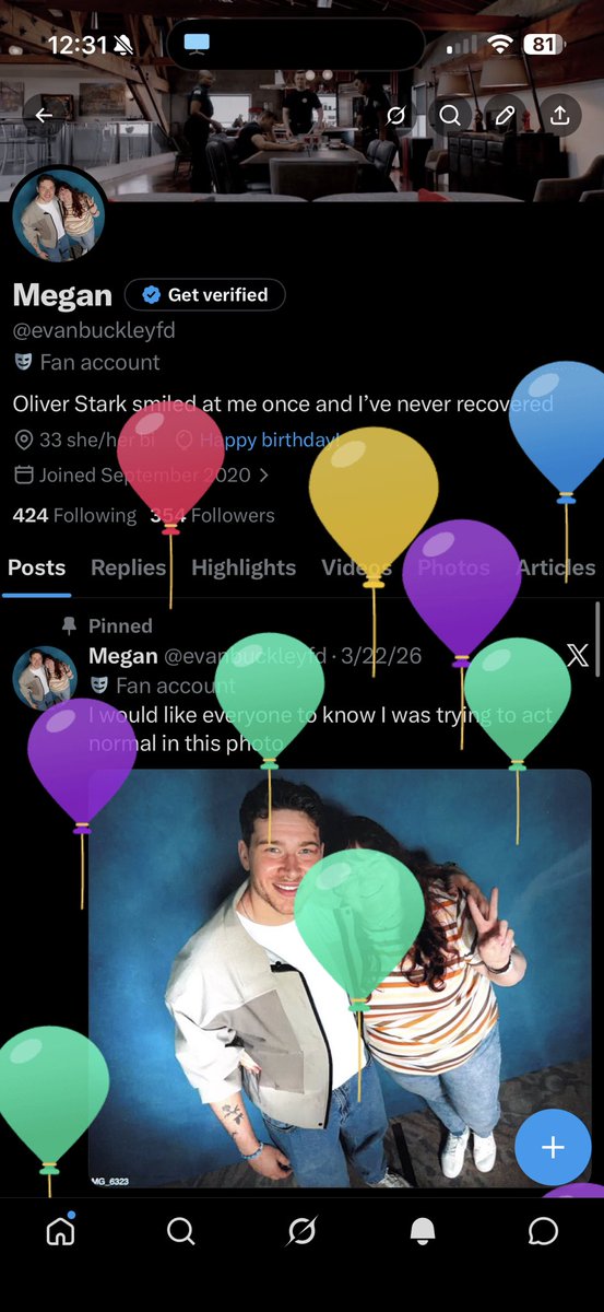 evanbuckleyfd's tweet photo. IT’S MY BIRTHDAY 🎈

Oliver Stark smiled at me once and I’ve never recovered.

Now I’m 33 and still not over it.

Send cake. 🎂❤️😂 https://t.co/52DRmPv48S