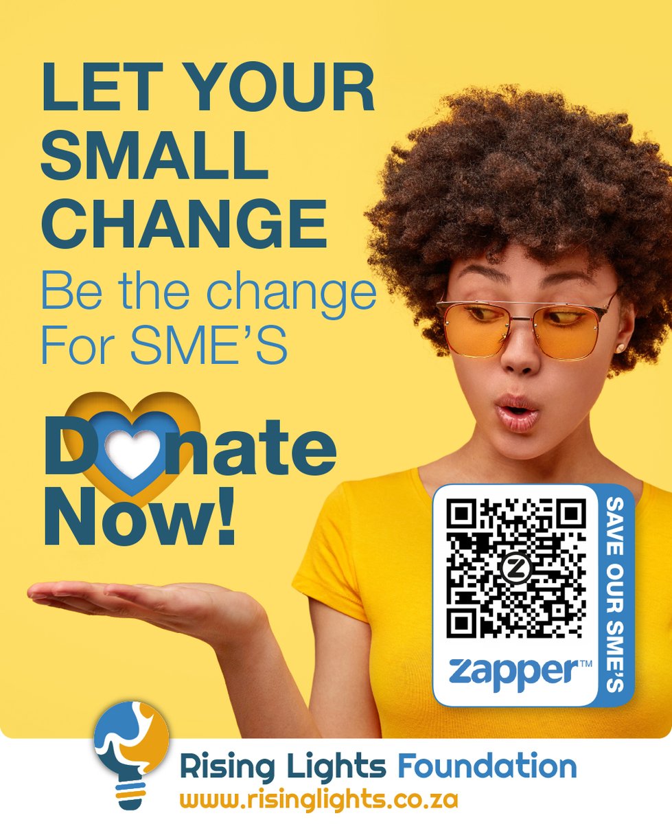 RisingLightsOrg's tweet photo. Help SMEs in South Africa with Rising Lights Foundation. Scan the QR code on our website and donate via Zapper. Your support matters, get more info HERE >https://t.co/JdfiDeUcdg<. #SaveAnSME #RisingLightsFoundation #Zapper https://t.co/jQ5ZcS3Pgf