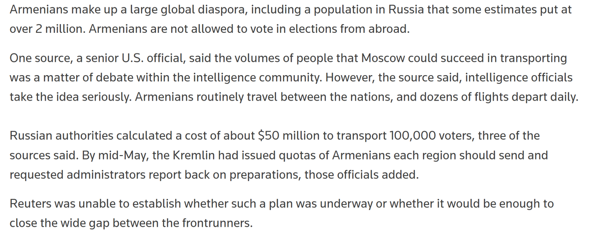 Nick_Castillo_'s tweet photo. Reuters' recent publication on Russian attempts at influence operations in Armenian elections 
https://t.co/hAWxsZhBLu https://t.co/IrC0xl20sT