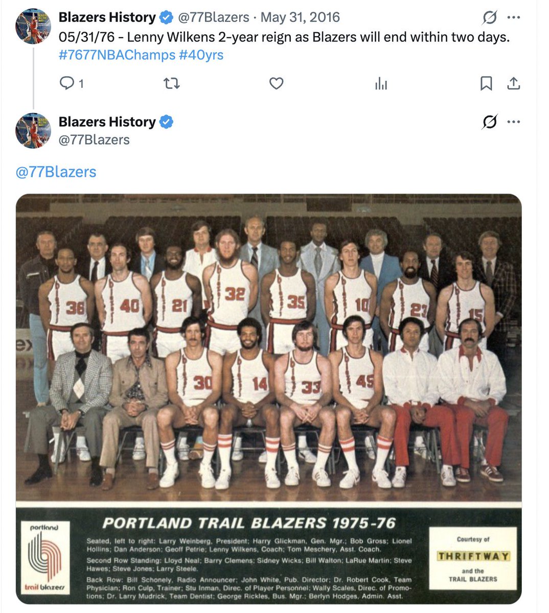 Blazers History tweet media