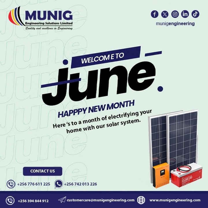 MunigEngineers's tweet photo. Happy new month welcome to June.
We are ready to power your future with clean solar energy. Simply contact us for the best discounted market prices. https://t.co/TFtBIt7X82