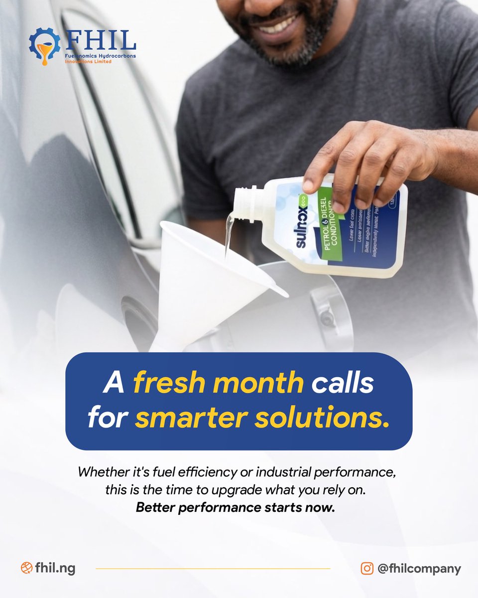 fhilcompany's tweet photo. Happy New Month from FHIL.

A new month means new opportunities for better performance. Sulnox helps improve fuel efficiency, while GREZ supports smoother industrial operations.

Here’s to smarter choices and real results all month long.

#Sulnox #GREZ #FHIL #FuelEfficiency https://t.co/lYqW2iP2ir