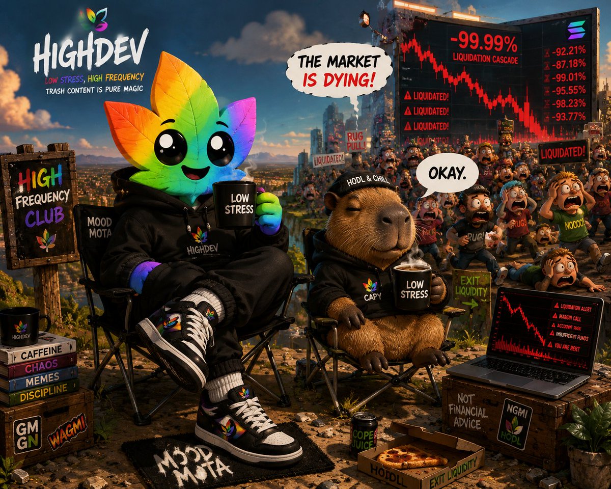 HIGHDEVSOL's tweet photo. Meet CAPY.

Official member of the High Frequency Club.

Portfolio Manager.

Coffee Specialist.

Crisis Survivor.

eyyy Capy,  the market is dying.

🦫-Okay.

☕🦫🌈
#CAPY
#HighDev
#TheNoDev
#Solana https://t.co/wPBsgX351A