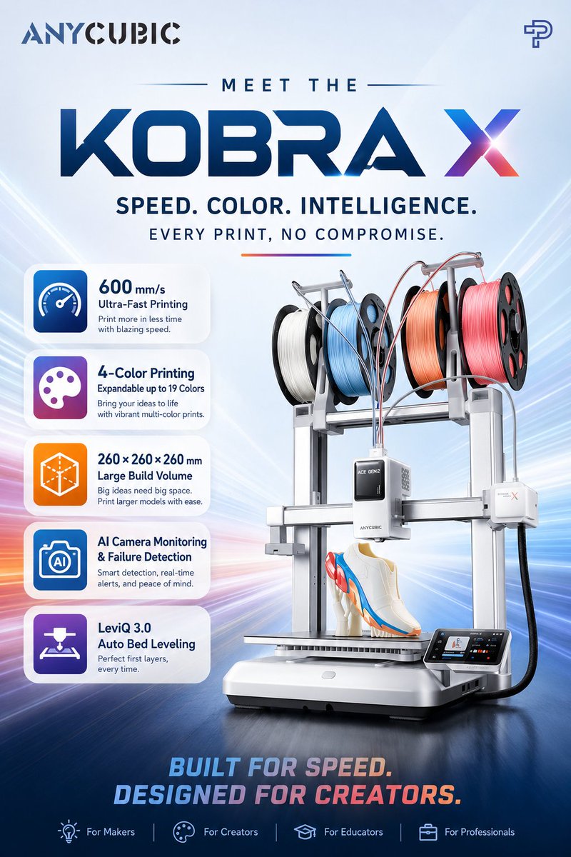 Protomonttechno's tweet photo. Meet the Anycubic Kobra X – where innovation meets precision. 🚀

Available now at Protomont Technologies.

🌐 https://t.co/O3781HSUTX

#Anycubic #KobraX #3DPrinter #3DPrintingIndia #RapidPrototyping #Industrial3DPrinting #MakerCommunity #ProtomontTechnologies https://t.co/k8TijAu8l6