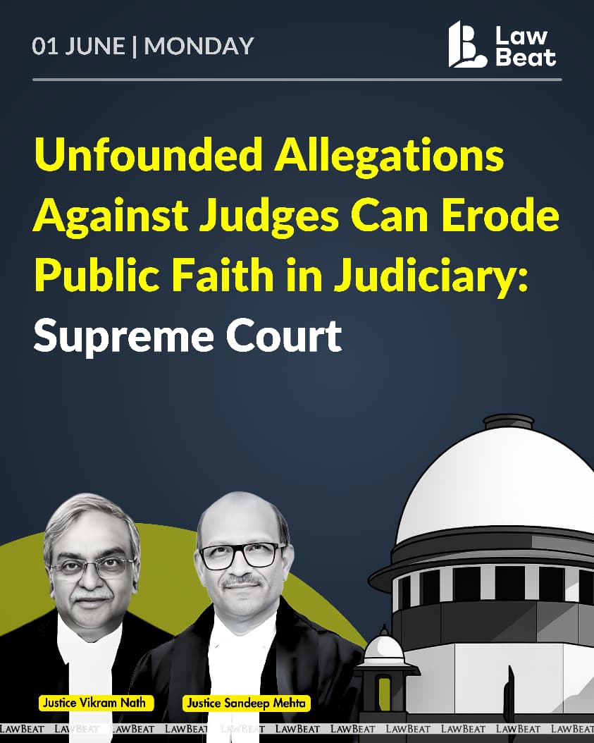 LawBeatInd's tweet photo. Court said that advocates must challenge judicial orders through legal remedies rather than by making public allegations against judges.

Read more: https://t.co/DIfwiDLbAL https://t.co/P5nqKDKDb1