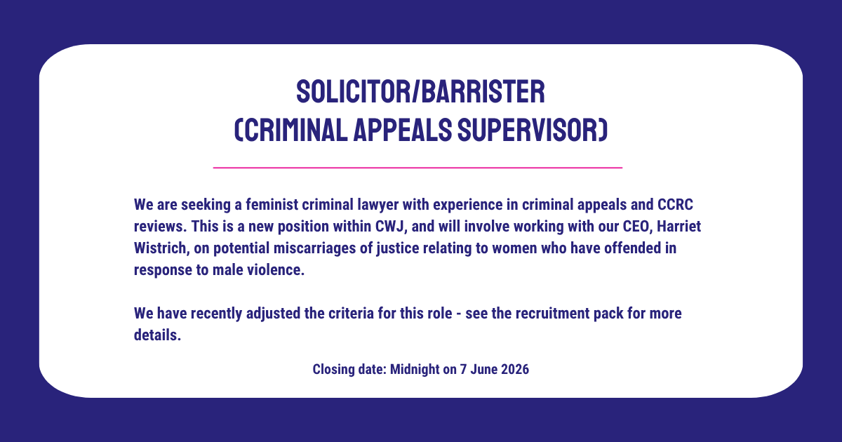 centreWJ's tweet photo. Would you like to join our team?

We currently have two vacancies, closing date is 7 June 2026:

🟣Solicitor/Barrister (Criminal Appeals Supervisor)

🟣Operations &amp; Compliance Coordinator

🔗https://t.co/sYxrGXETOo https://t.co/duC4LRg8NR