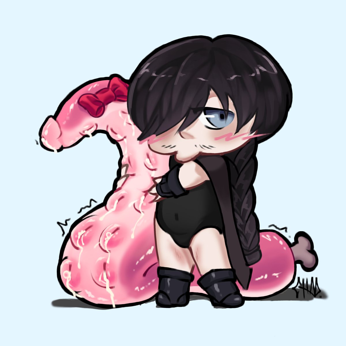 Ch4dart's tweet photo. Primeira vez renderizando um tentáculo, tô nervoso 😔 (comecei a fazer chibi assim galera 😛) https://t.co/fvwrpgiFus