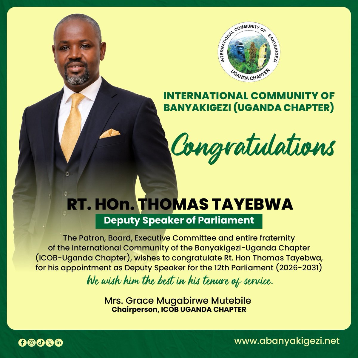 GraceMMutebile's tweet photo. May God guide and uphold you as you execute your Mandate our brother TT. https://t.co/UWyNgGv6xE