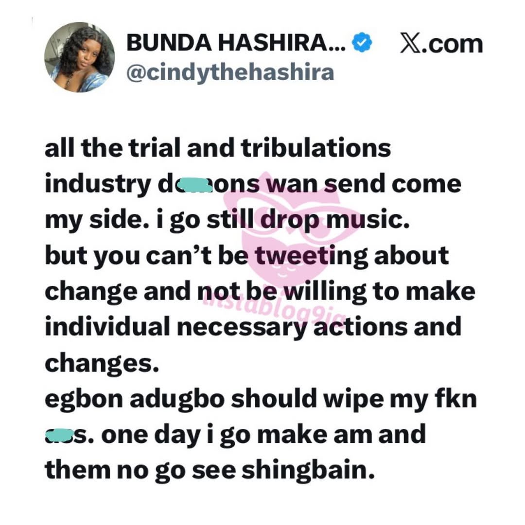 instablog9ja's tweet photo. Singer Bundahashira Laments Rising Street Ext%rtion in Lagos, Claims Burna Boy’s $18,000 Gift to Area Boys Led to Rejection of Her ₦15,000 Offer https://t.co/tUEUwWmby2