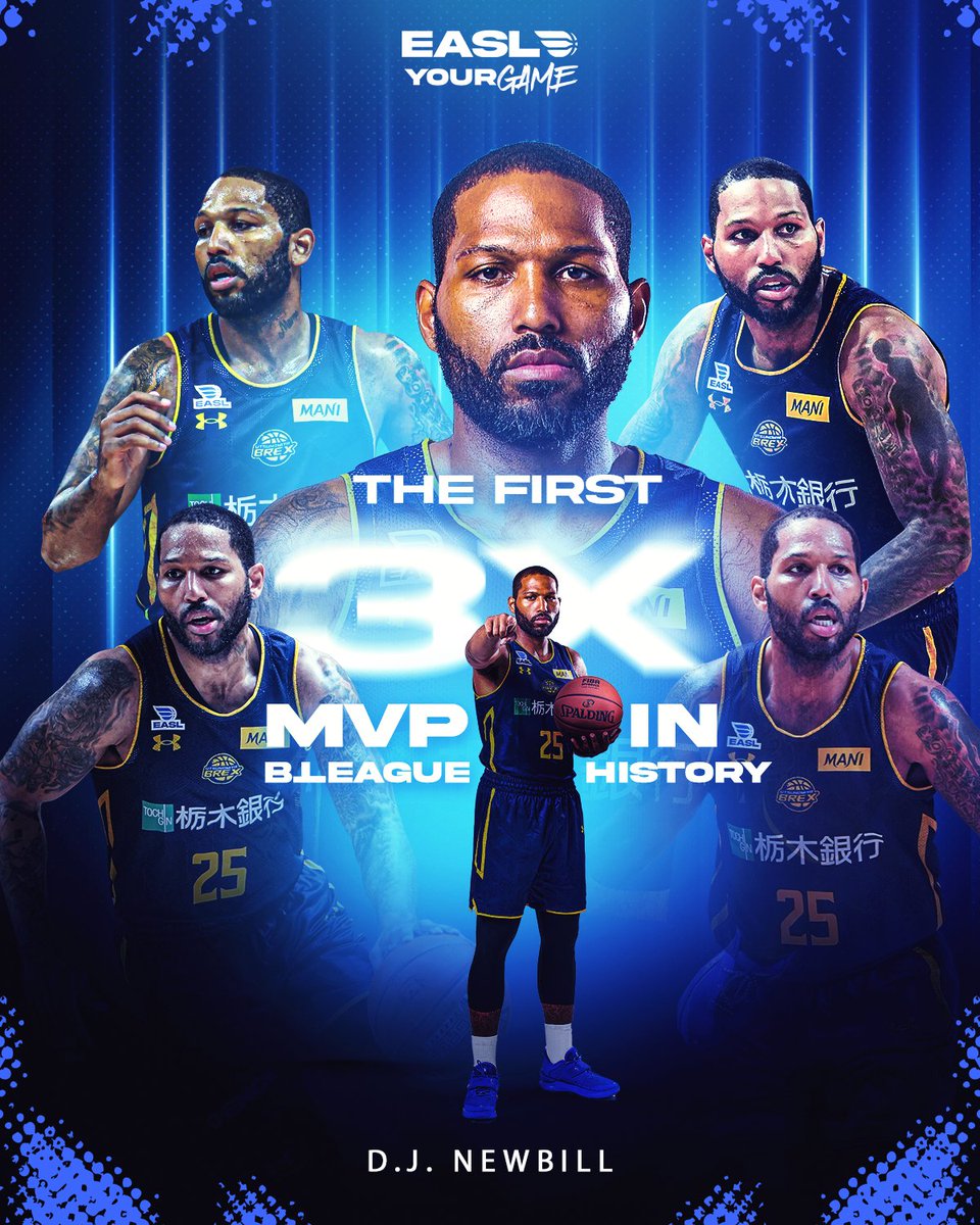 EASLofficial's tweet photo. D.J.’S IN A LEAGUE OF HIS OWN 😤⭐️🏆

D.J. Newbill is a 3-time @B_LEAGUE MVP. Never been done before.

Congratulations to the All-EASL honoree on collecting more hardware and creating history 🙇🏻‍♂️

He’s still HD 🎥

#EASL #BLG #BRX https://t.co/SG09CW0ZxJ