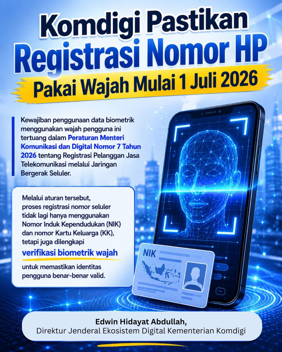 skipixies's tweet photo. Inovasi yang bagus nih komdigi selain pake ktp sama kk juga ada data bio metrik #PerlindunganDigital https://t.co/40m8LiaAby