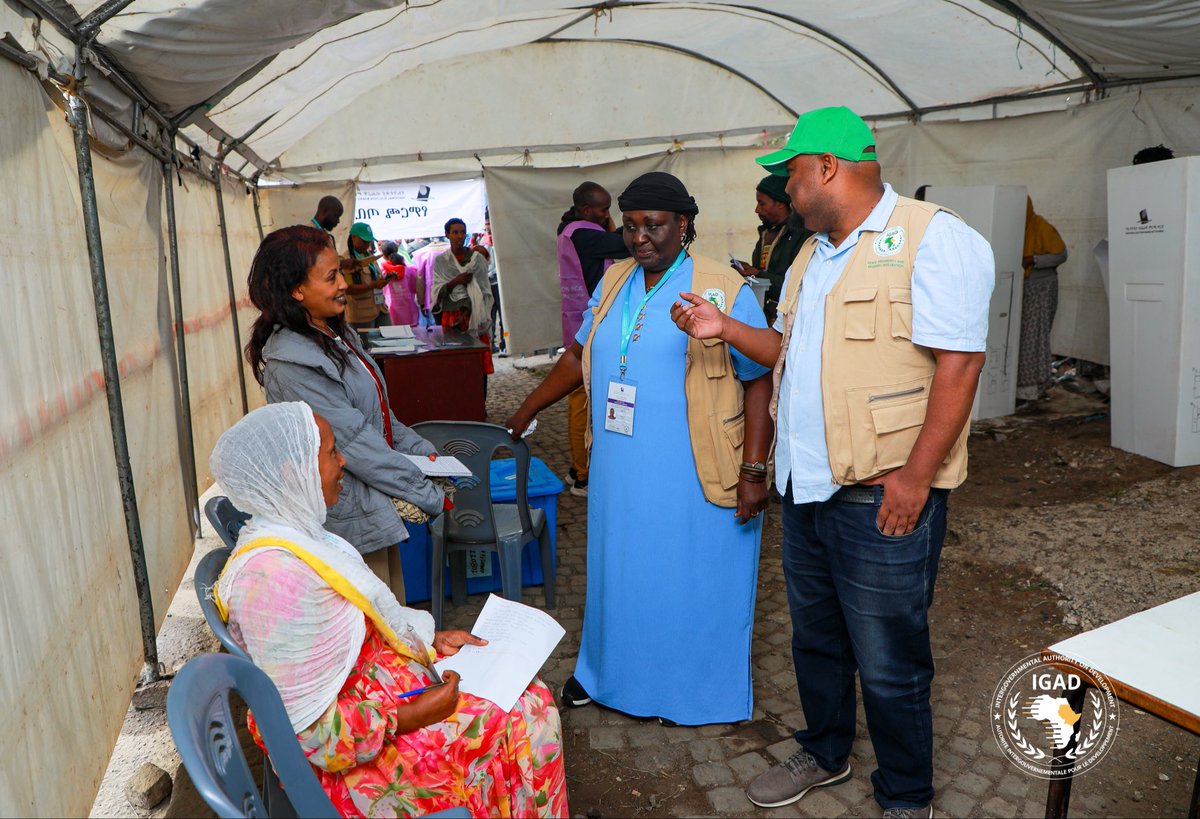 IGADPeace's tweet photo. 𝗜𝗚𝗔𝗗 𝗘𝗹𝗲𝗰𝘁𝗶𝗼𝗻 𝗢𝗯𝘀𝗲𝗿𝘃𝗮𝘁𝗶𝗼𝗻 𝗠𝗶𝘀𝘀𝗶𝗼𝗻 𝘁𝗼 𝗘𝘁𝗵𝗶𝗼𝗽𝗶𝗮 𝟮𝟬𝟮𝟲 

📍 Addis Ababa, Ethiopia | 1 June 2026

As polling gets underway across Ethiopia, Dr. Speciosa Wandira Kazibwe (@SpeciosaW), Head of the #IGAD Election Observation Mission,  is visiting polling stations in Addis Ababa to observe the opening of polls and assess the conduct of the electoral process.

Her first stop was Shala Park Polling Station No. 1, located in Constituency 17, Woreda 3, where she observed the opening procedures and the commencement of voting.

Throughout the day, the IGAD EOM will continue monitoring voting procedures, voter participation, accessibility, and the overall electoral environment across Ethiopia, as part of its mandate to contribute to credible, peaceful, transparent, and inclusive elections.

#IGADEOM #EthiopiaDecides2026
