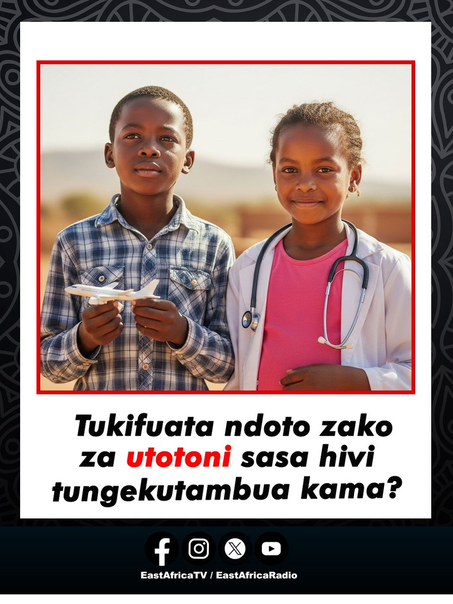 eastafricatv's tweet photo. Tukifuata ndoto zako za utotoni sasa hivi tungekutambua kama nani?
#Dodoso | #EastAfricaTv https://t.co/HJ0OiPak5f